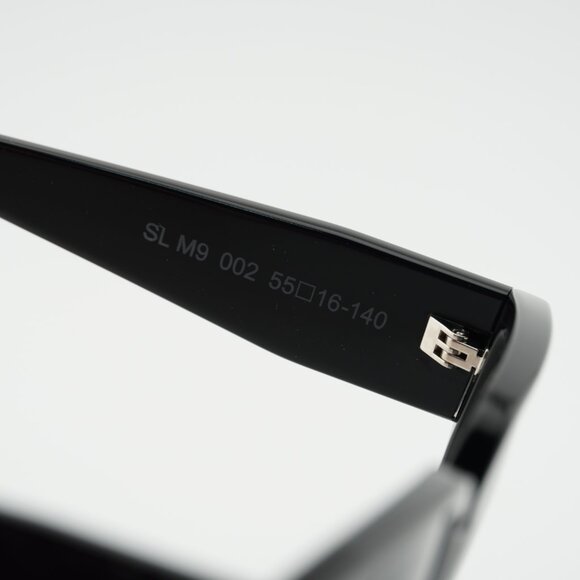 Saint Laurent SL M9 002 Sunglasses Shiny Black Square Frame, Grey Lenses main image 4